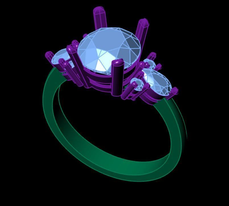 Gold ring 3D print model_5