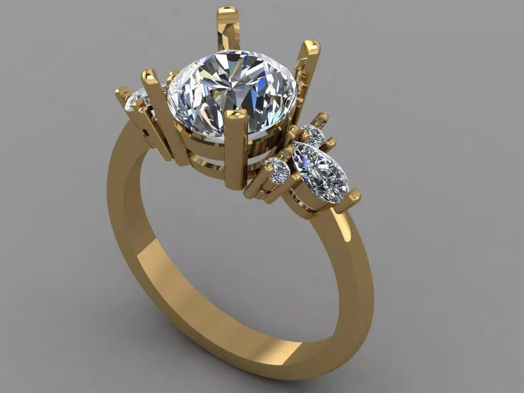 Gold ring 3D print model_0