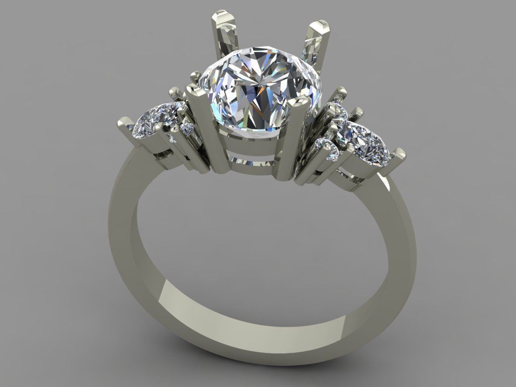 Gold ring 3D print model_2
