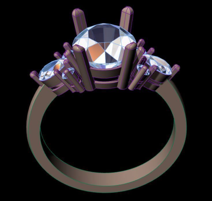 Gold ring 3D print model_7