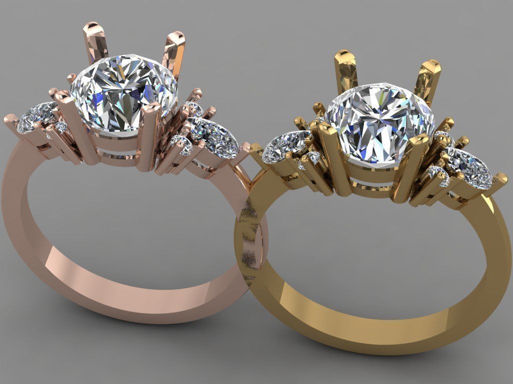 Gold ring 3D print model_4