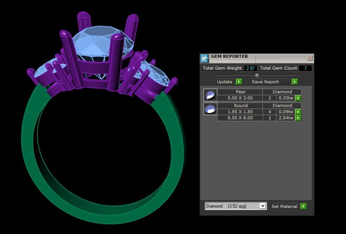 Gold ring 3D print model_9