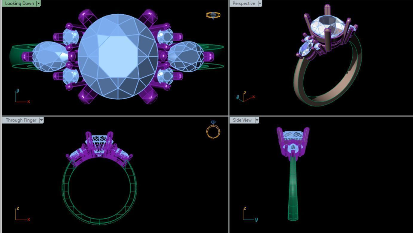 Gold ring 3D print model_1