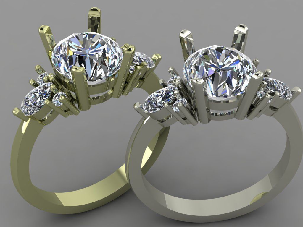 Gold ring 3D print model_3