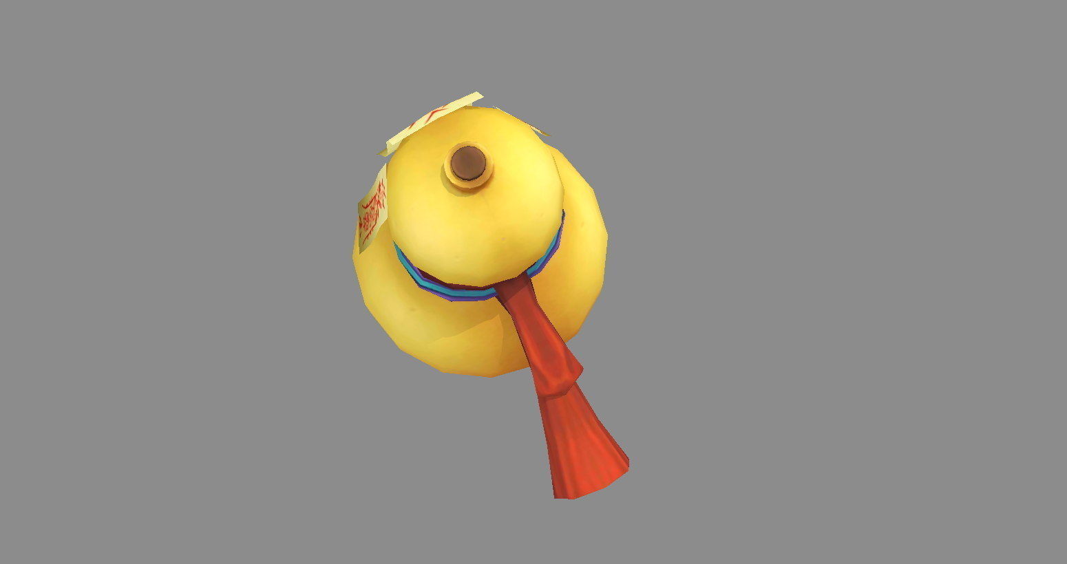 Cartoon rune gourd - Rune paper Low-poly 3D model_2