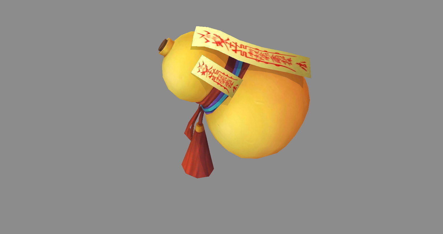 Cartoon rune gourd - Rune paper Low-poly 3D model_1