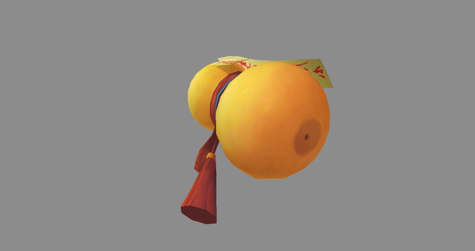 Cartoon rune gourd - Rune paper Low-poly 3D model_3