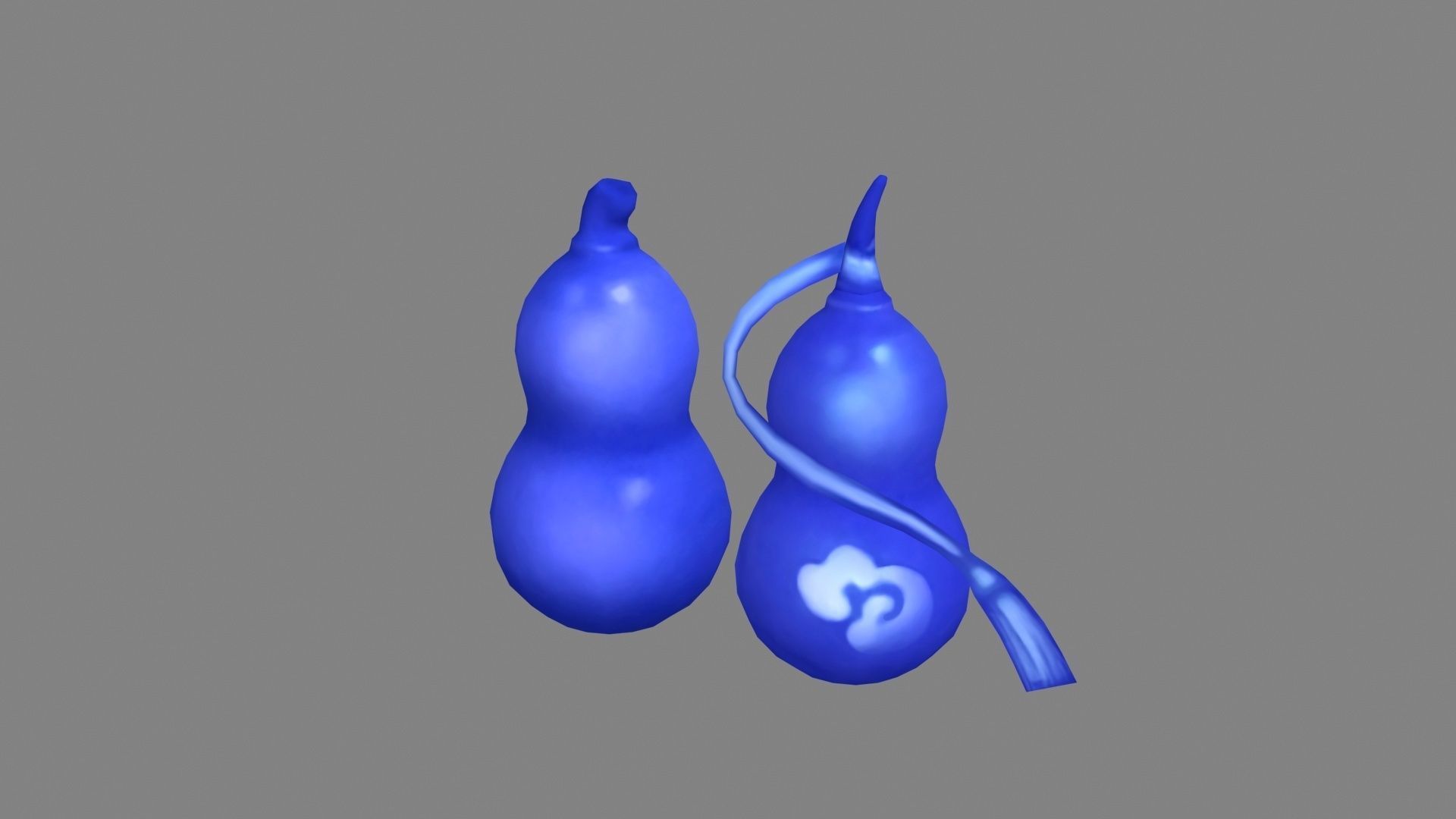 Cartoon purple gourds Low-poly 3D model_1