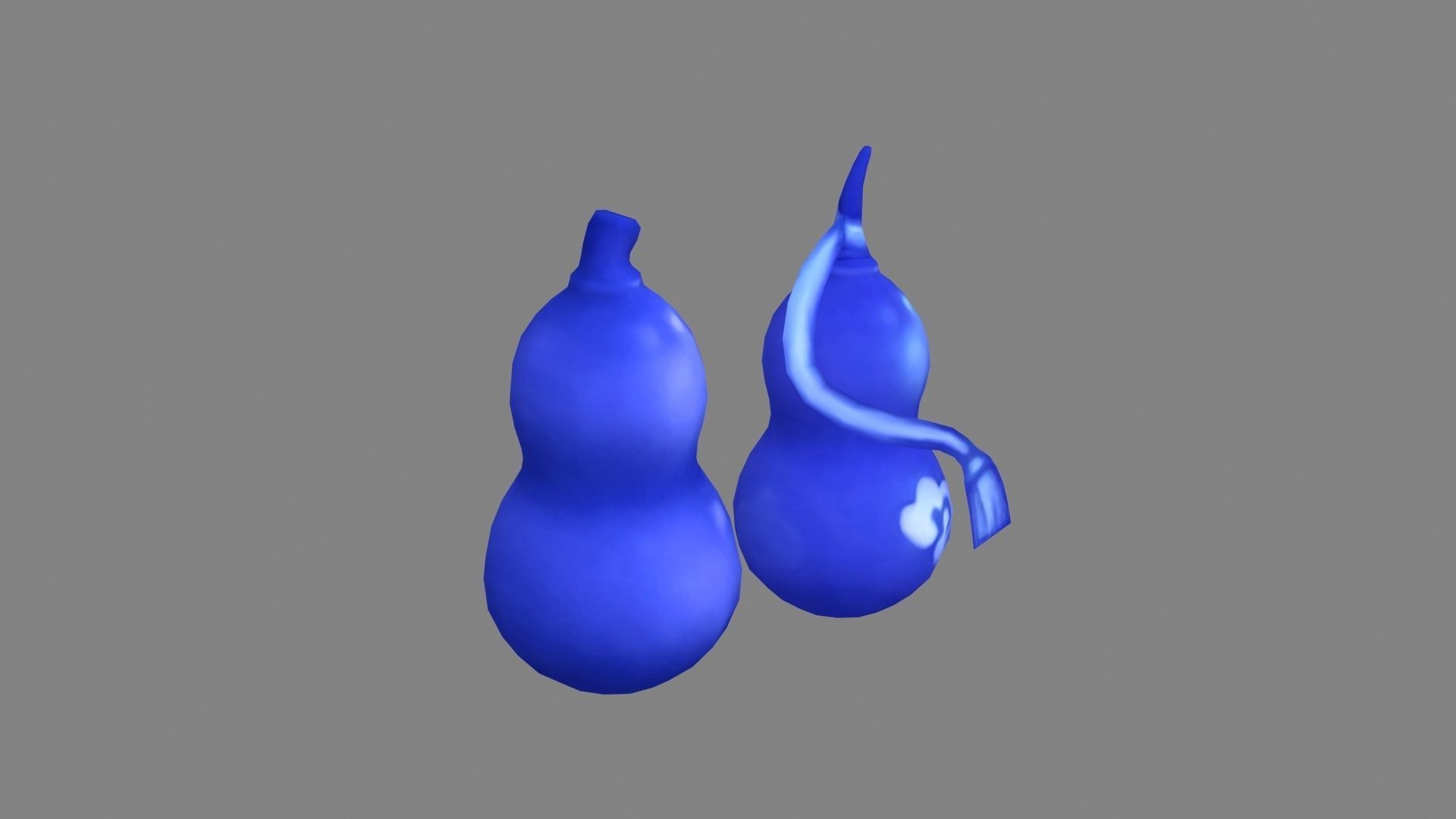 Cartoon purple gourds Low-poly 3D model_2