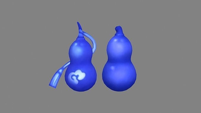 Cartoon purple gourds Low-poly 3D model