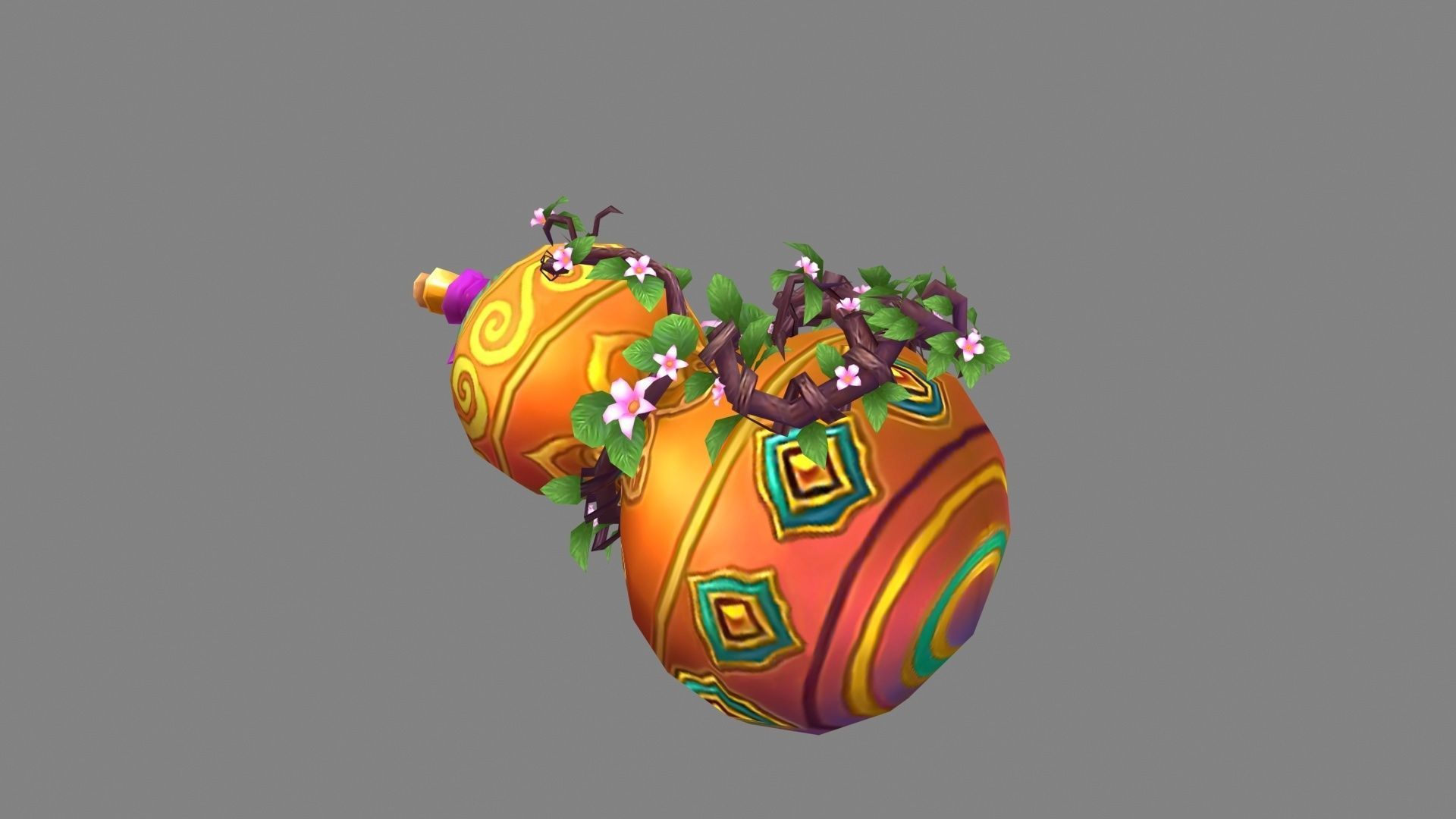 Cartoon Vine Gourd Mount Low-poly 3D model_1