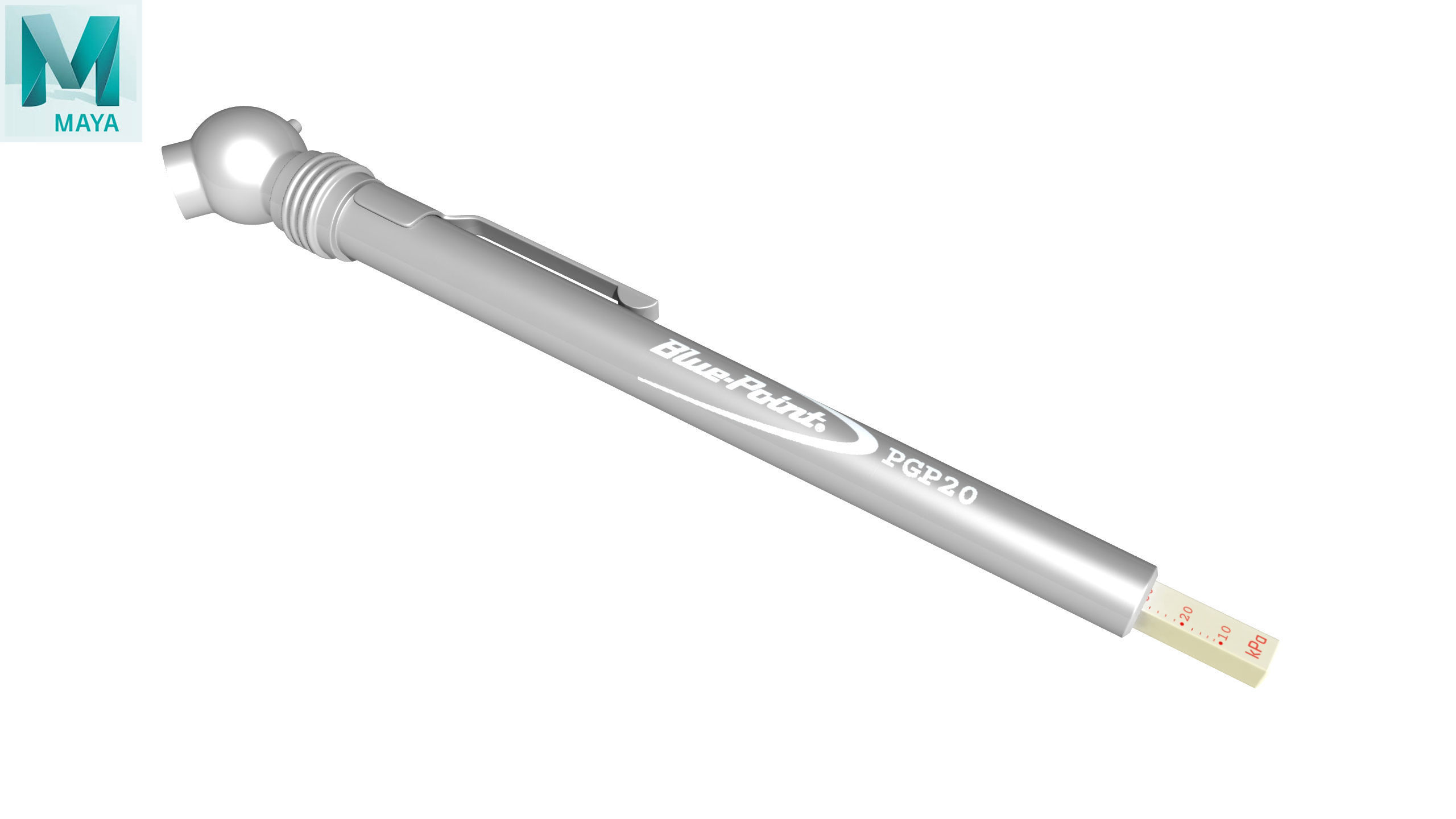 SO Gauge Tire Pressure Pencil PGP20 Low-poly 3D model_27