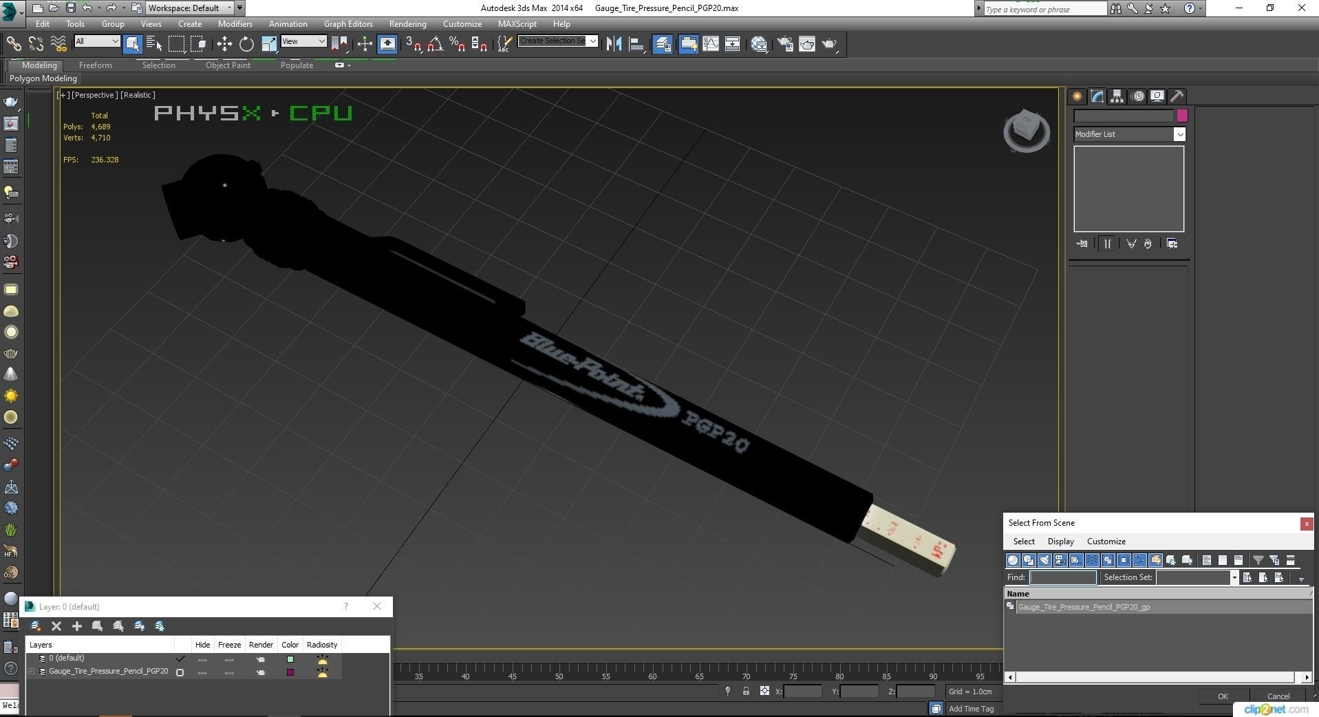 SO Gauge Tire Pressure Pencil PGP20 Low-poly 3D model_26