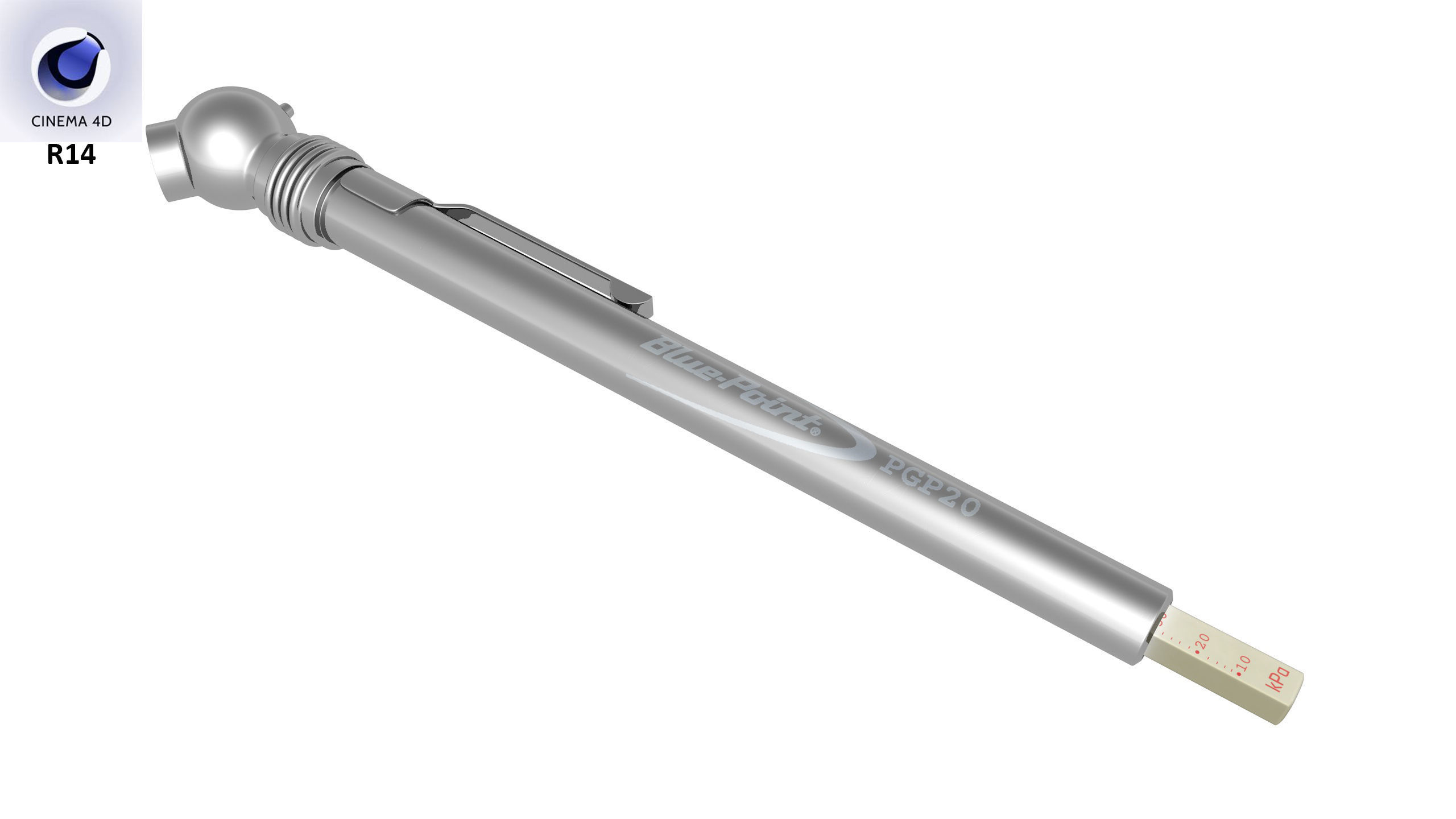 SO Gauge Tire Pressure Pencil PGP20 Low-poly 3D model_29