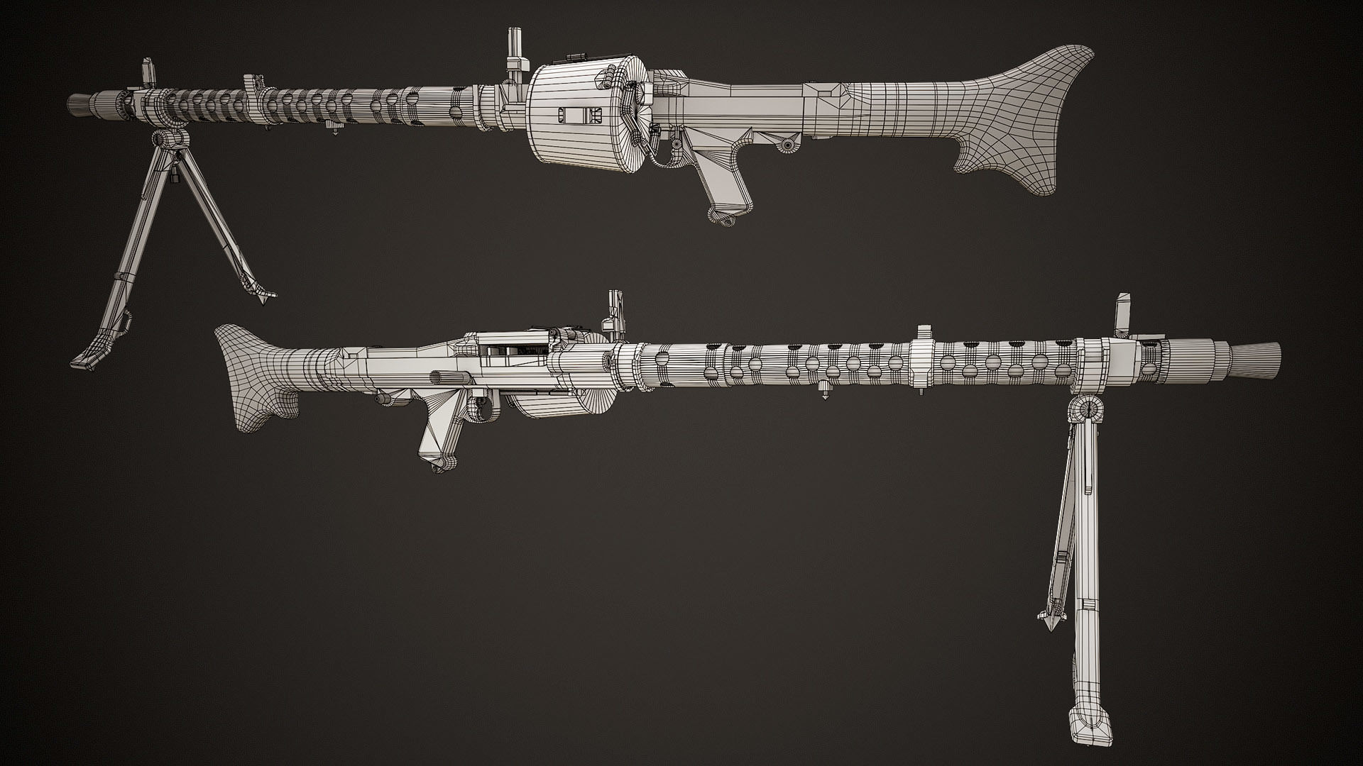 MG-34 Low-poly 3D model_11