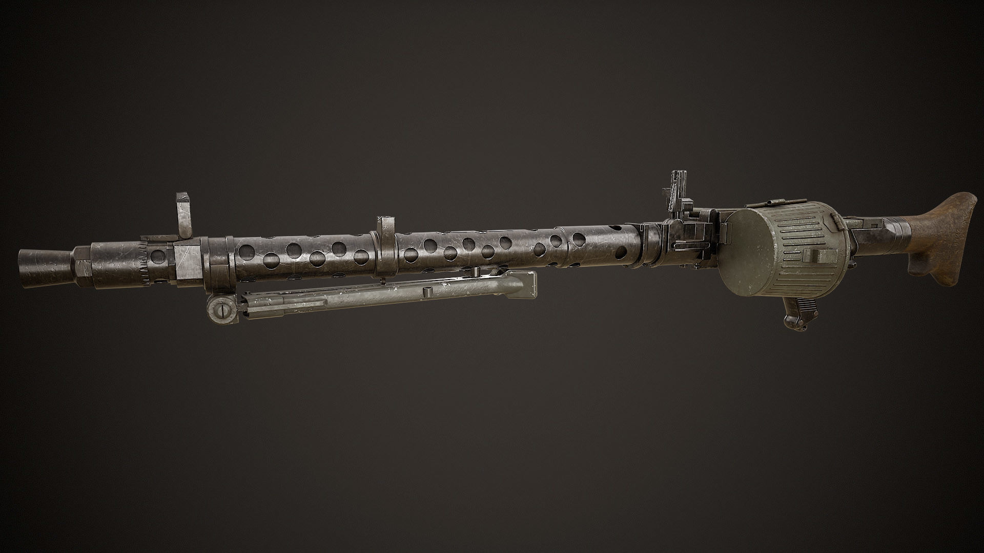 MG-34 Low-poly 3D model_10
