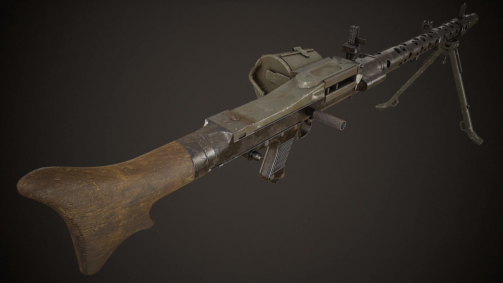 MG-34 Low-poly 3D model_6
