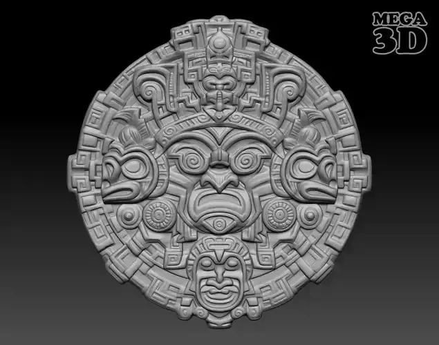 Mayan Pendant Bas relief 240513 09 3D print model