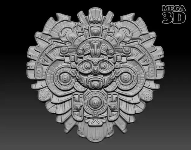 Mayan Pendant Bas relief 240513 08 3D print model