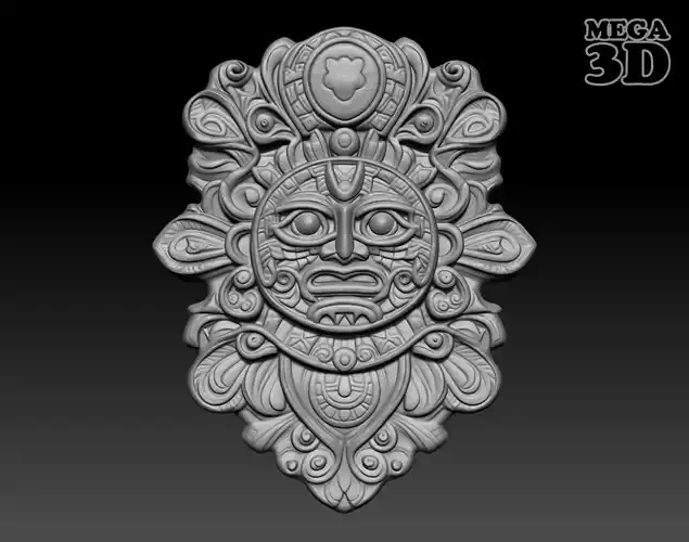 Mayan Pendant Bas relief 240513 07 3D print model