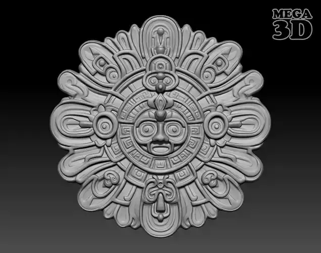 Mayan Pendant Bas relief 240513 05 3D print model