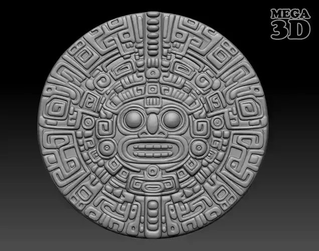 Mayan Pendant Bas relief 240513 04 3D print model