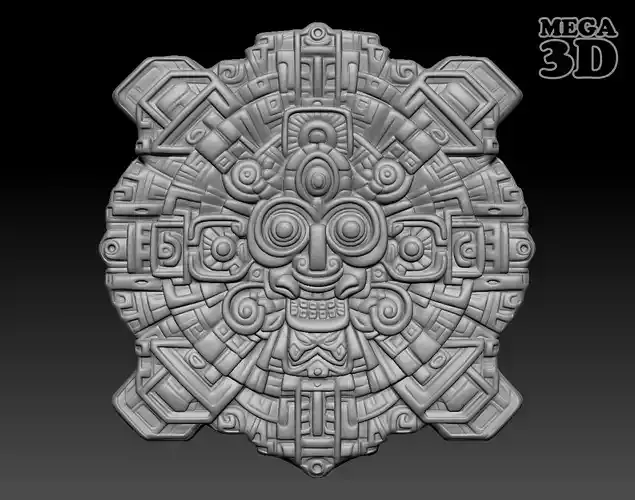Mayan Pendant Bas relief 240513 03 3D print model
