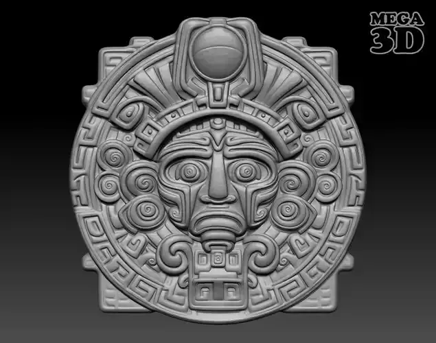 Mayan Pendant Bas relief 240513 02 3D print model