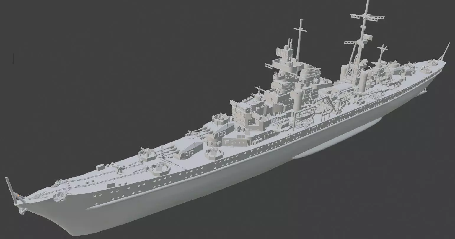 1-300 KMS Mainz cruiser 3D printed model 3D print model