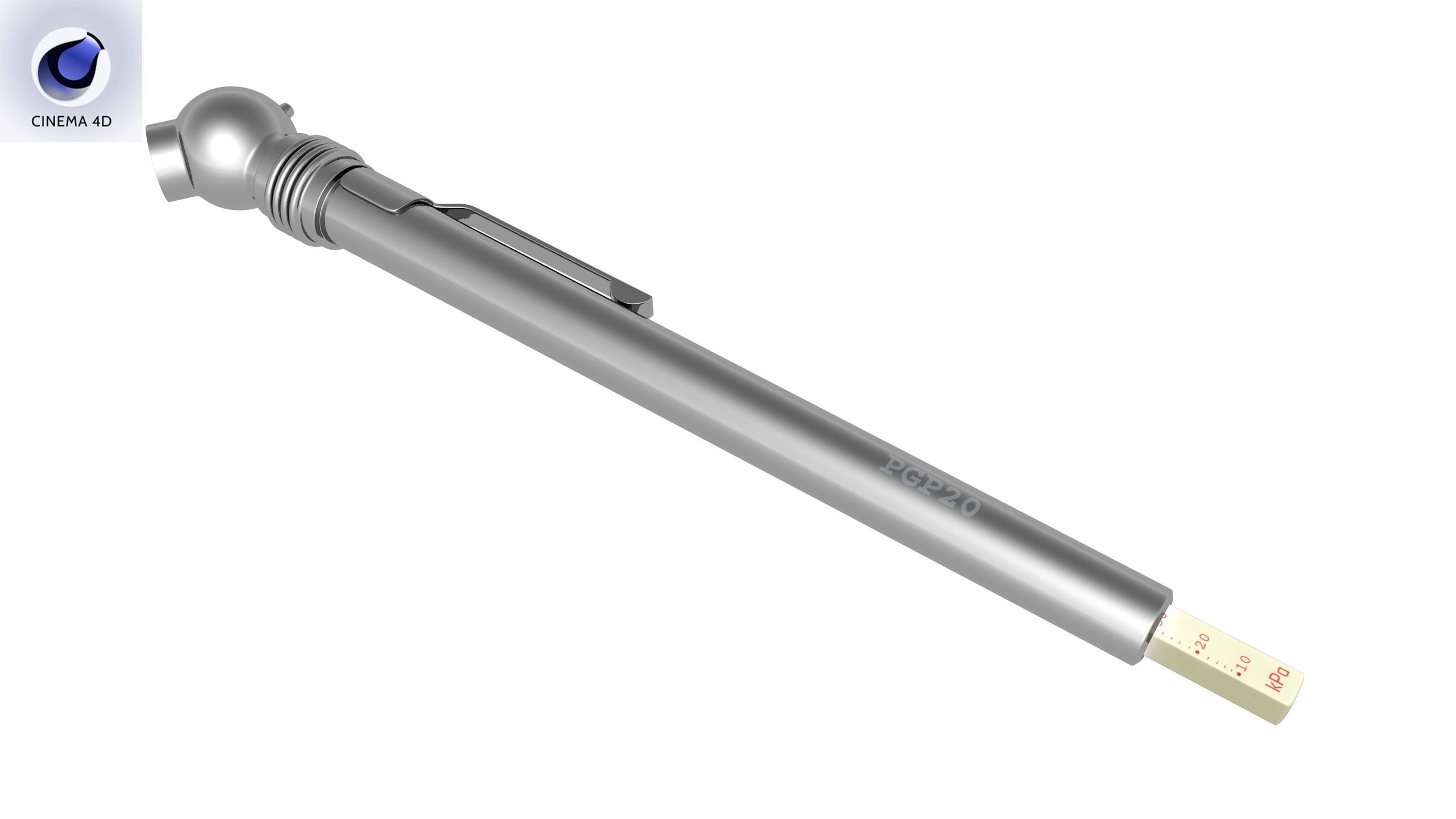 Gauge Tire Pressure Pencil PGP20 Low-poly 3D model_28
