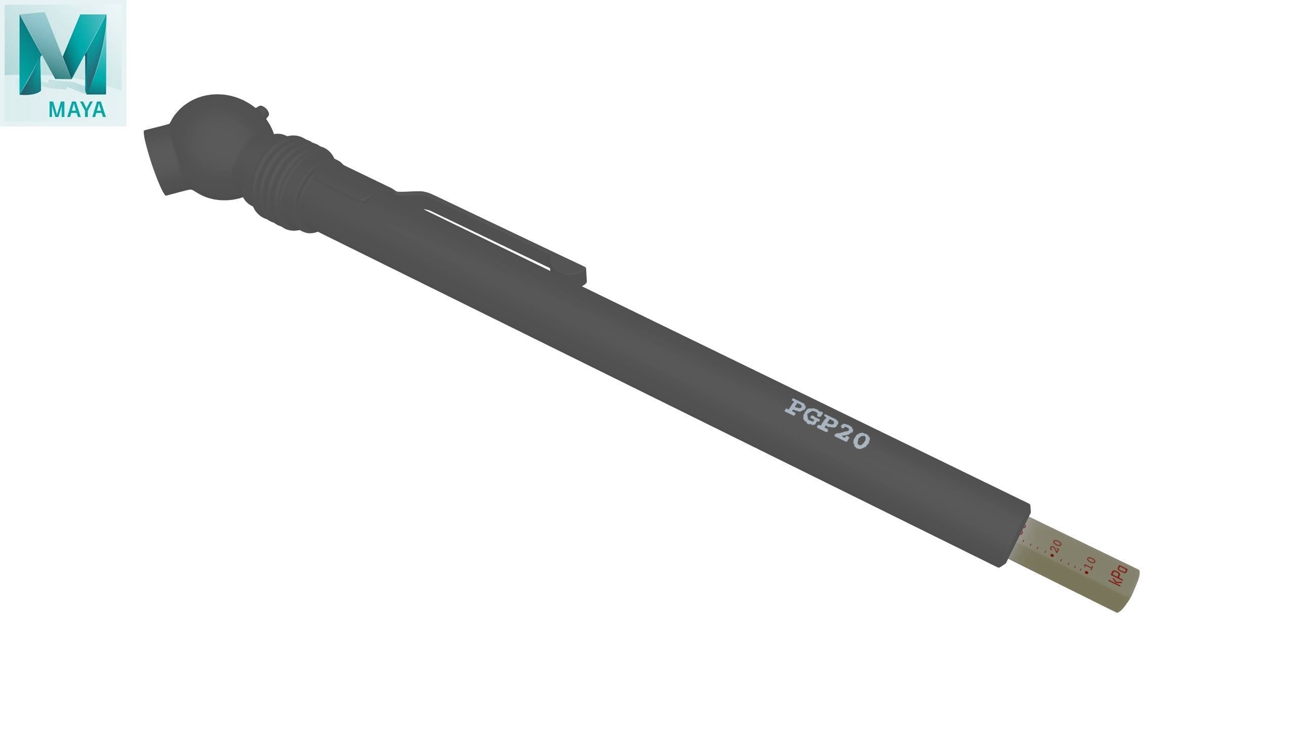 Gauge Tire Pressure Pencil PGP20 Low-poly 3D model_26