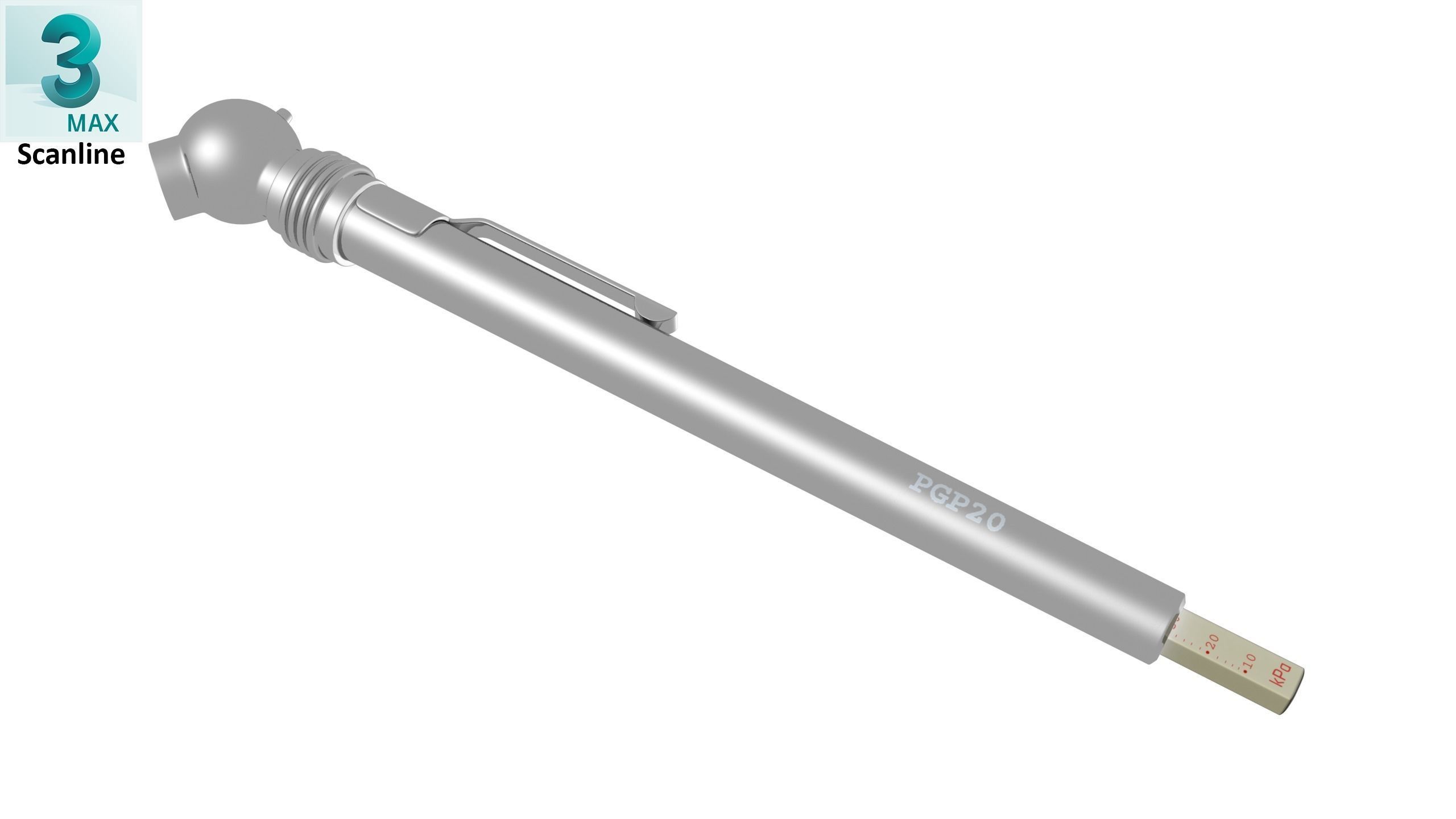 Gauge Tire Pressure Pencil PGP20 Low-poly 3D model_24
