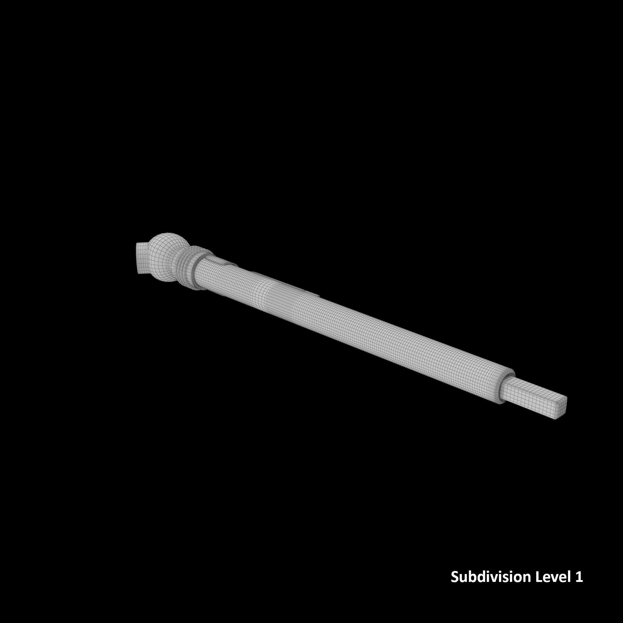 Gauge Tire Pressure Pencil PGP20 Low-poly 3D model_11