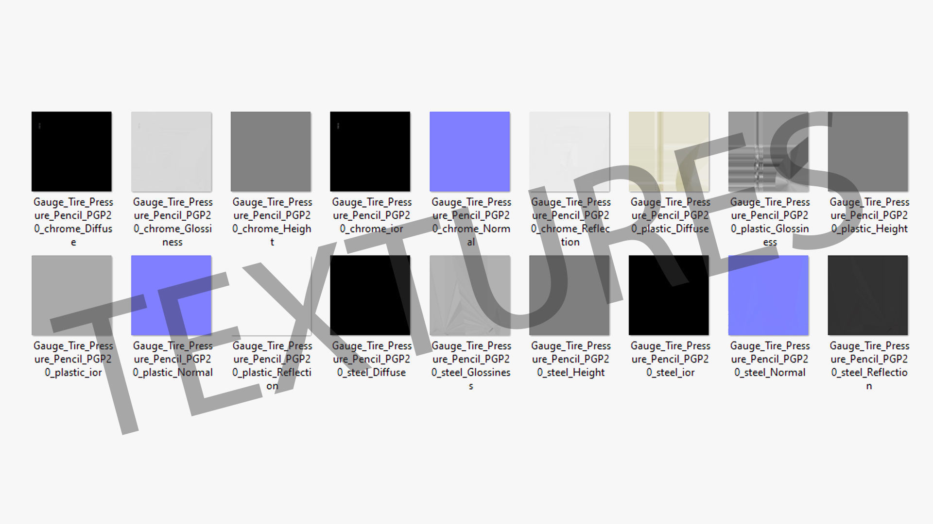 Gauge Tire Pressure Pencil PGP20 Low-poly 3D model_30