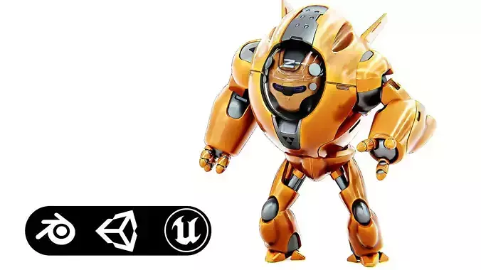 ASTRONAUT BOTV-3000 B Rigged for Unreal Engine - Unity - MIXAMO 3D model