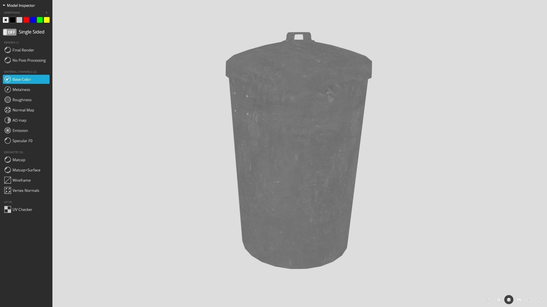 Garbage Can 3D Model Game Ready Low-poly 3D model_9