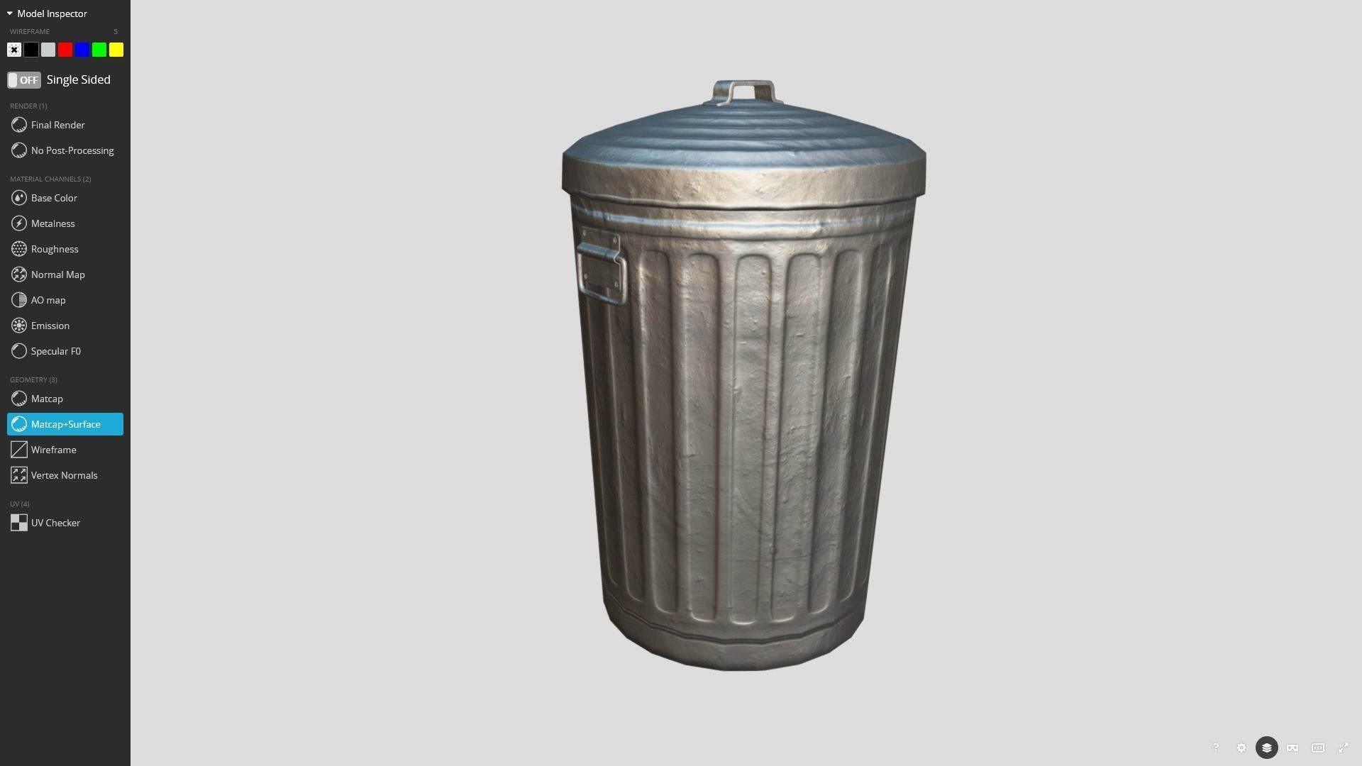 Garbage Can 3D Model Game Ready Low-poly 3D model_6