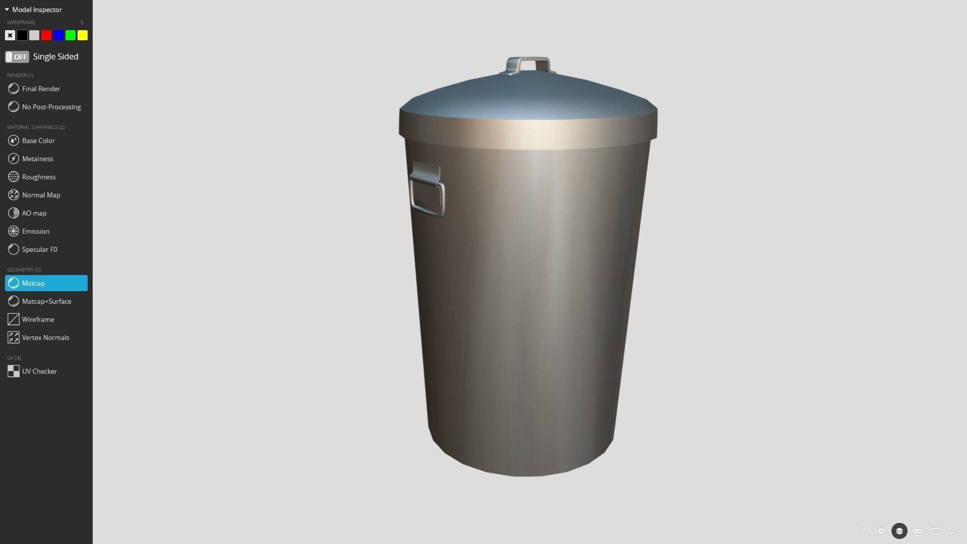 Garbage Can 3D Model Game Ready Low-poly 3D model_5