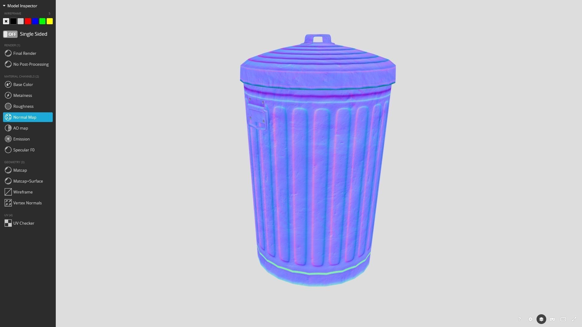 Garbage Can 3D Model Game Ready Low-poly 3D model_12