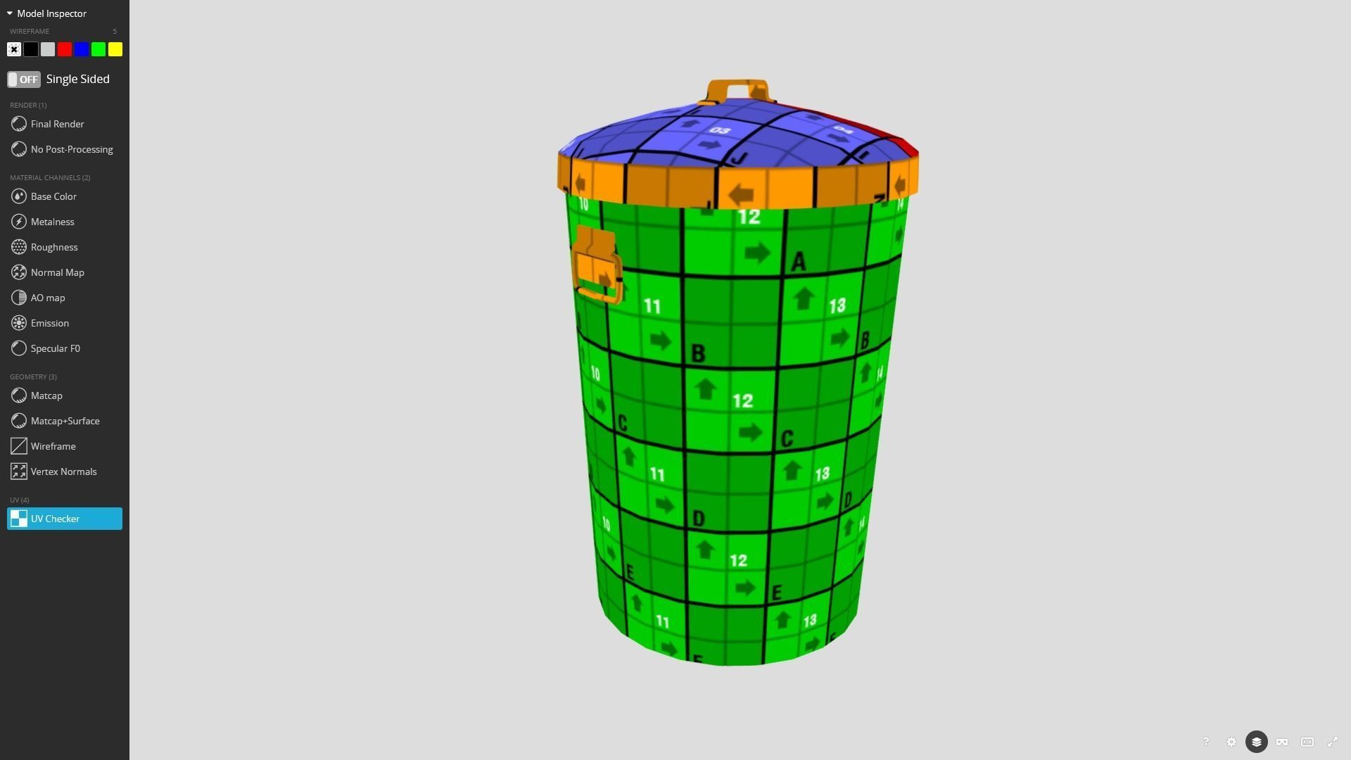 Garbage Can 3D Model Game Ready Low-poly 3D model_8