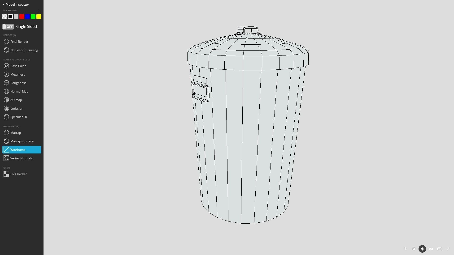 Garbage Can 3D Model Game Ready Low-poly 3D model_7