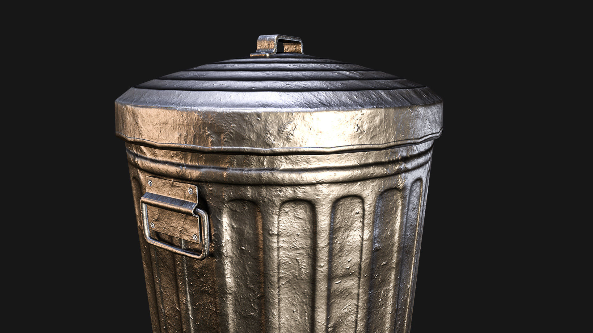 Garbage Can 3D Model Game Ready Low-poly 3D model_2