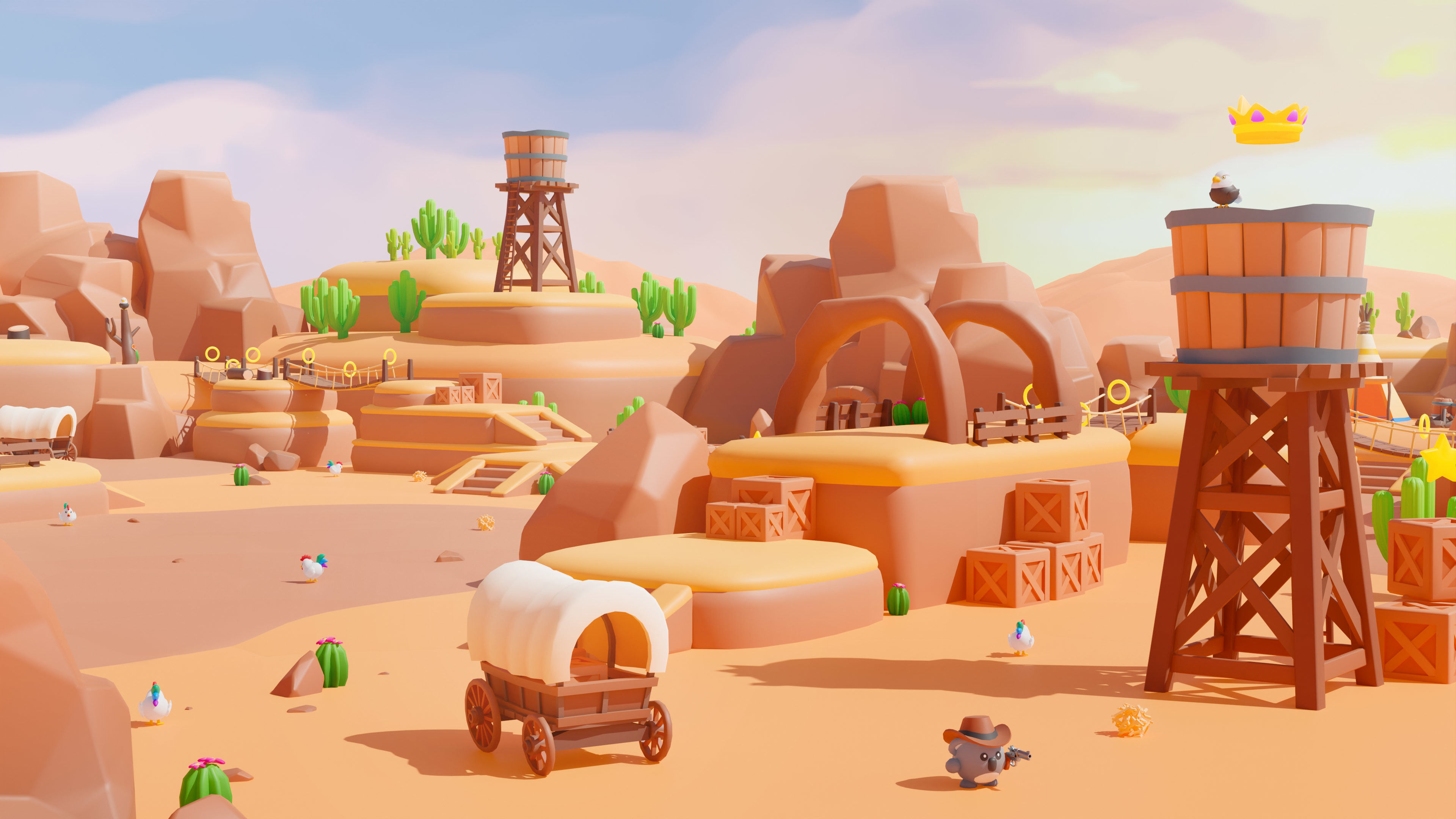 Western Low-poly 3D model_7