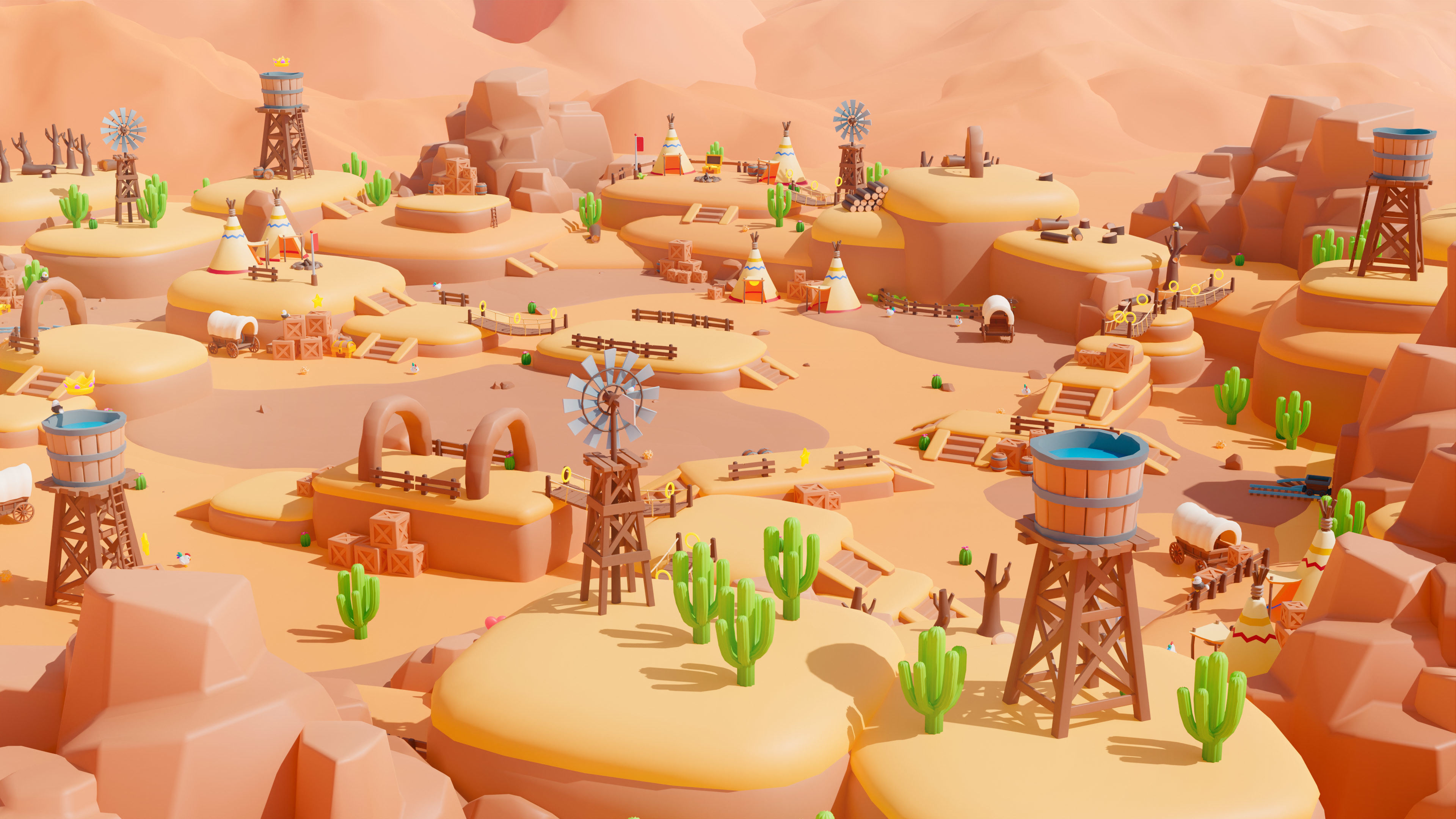 Western Low-poly 3D model_6