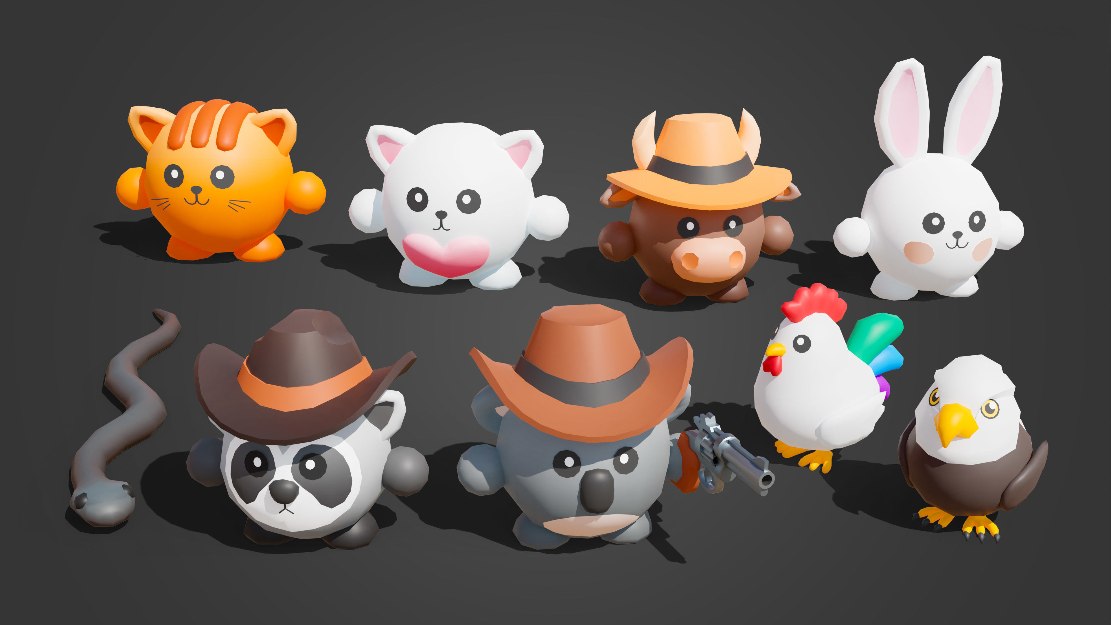 Western Low-poly 3D model_17