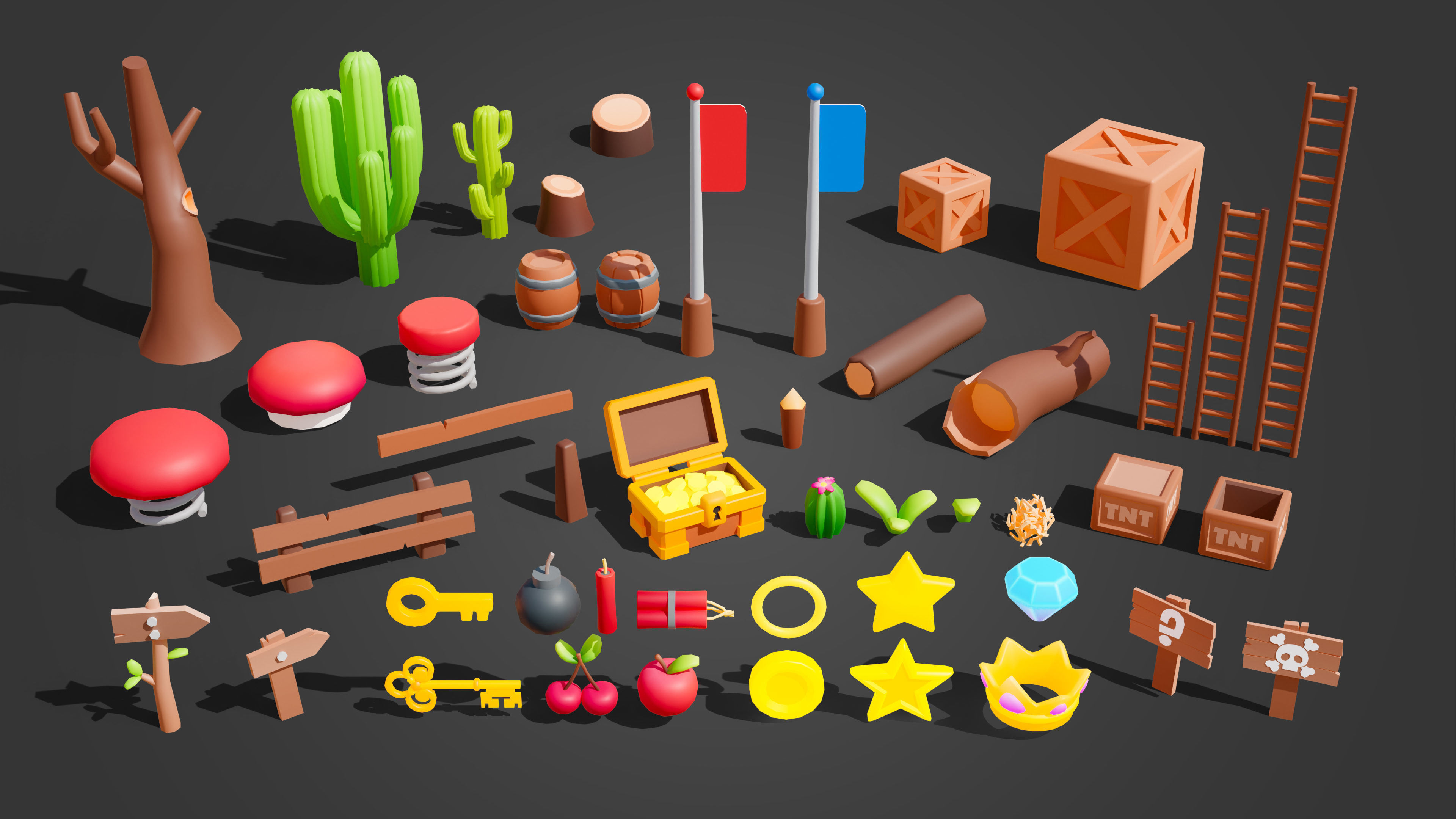 Western Low-poly 3D model_15