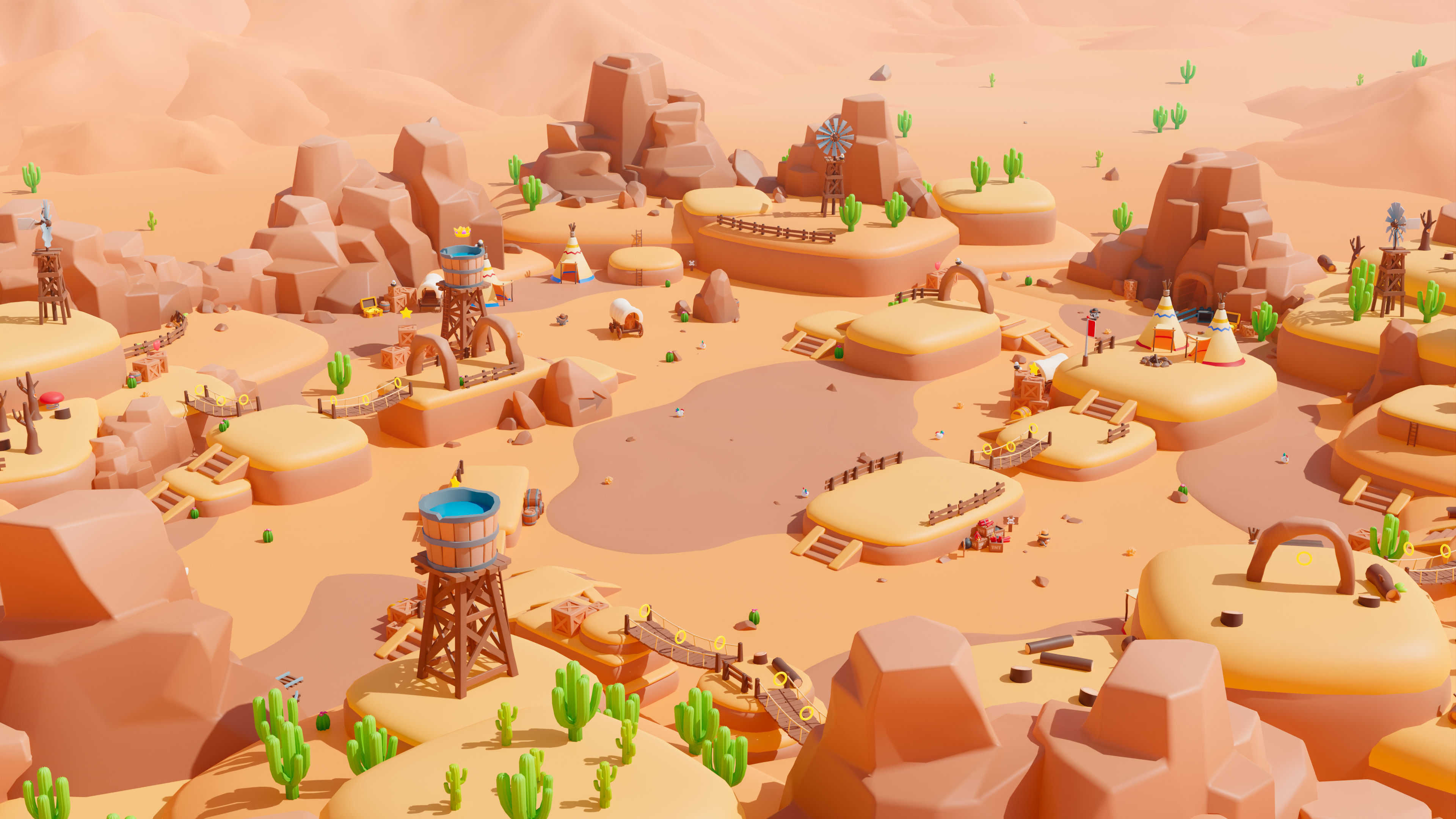Western Low-poly 3D model_10