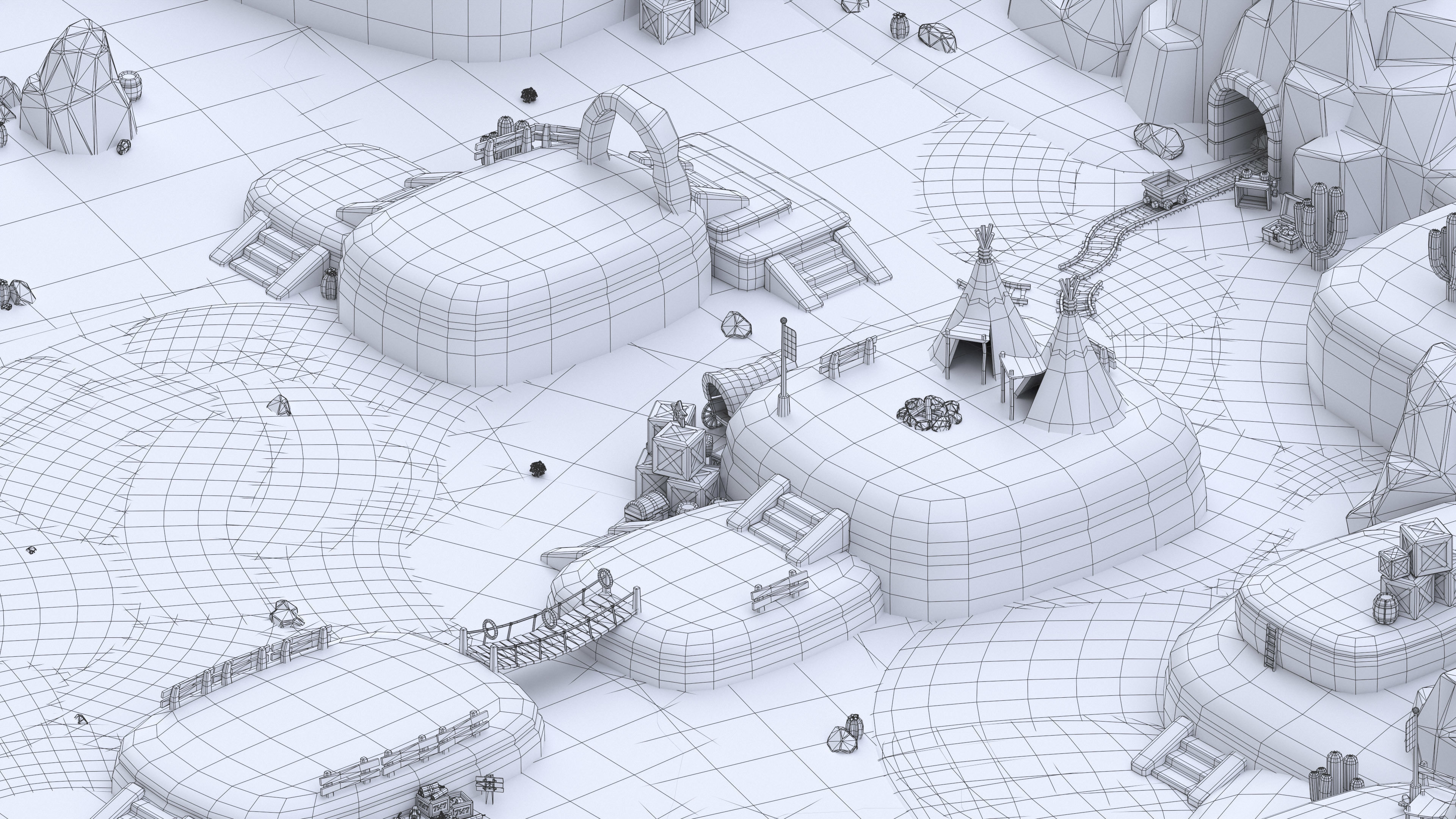 Western Low-poly 3D model_24