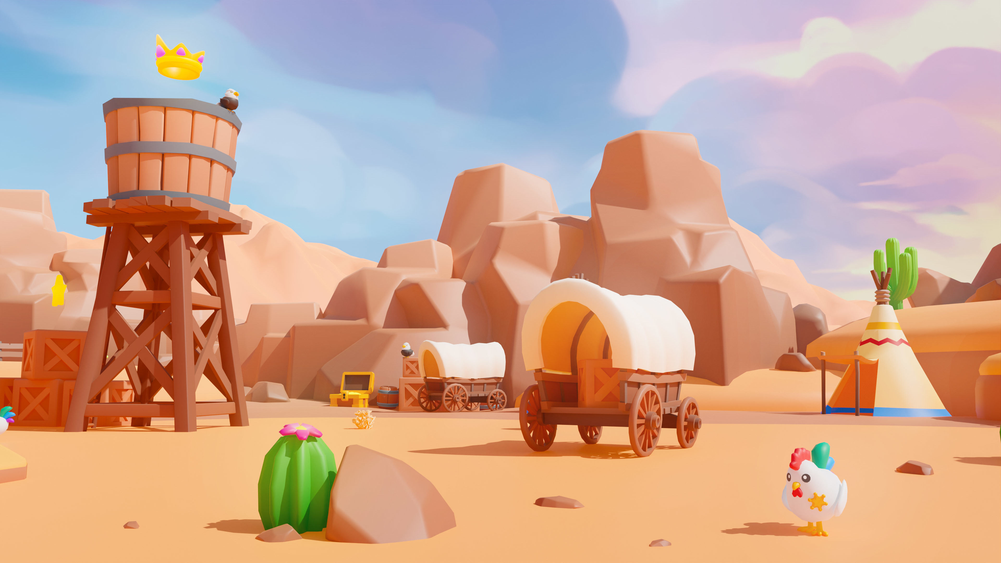 Western Low-poly 3D model_13