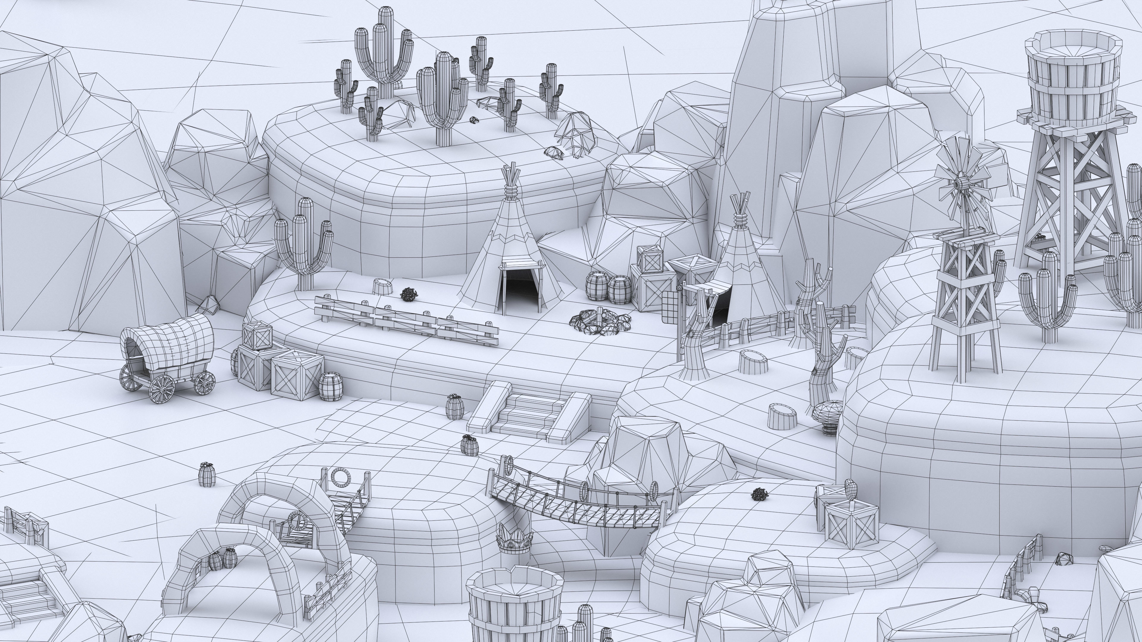 Western Low-poly 3D model_25